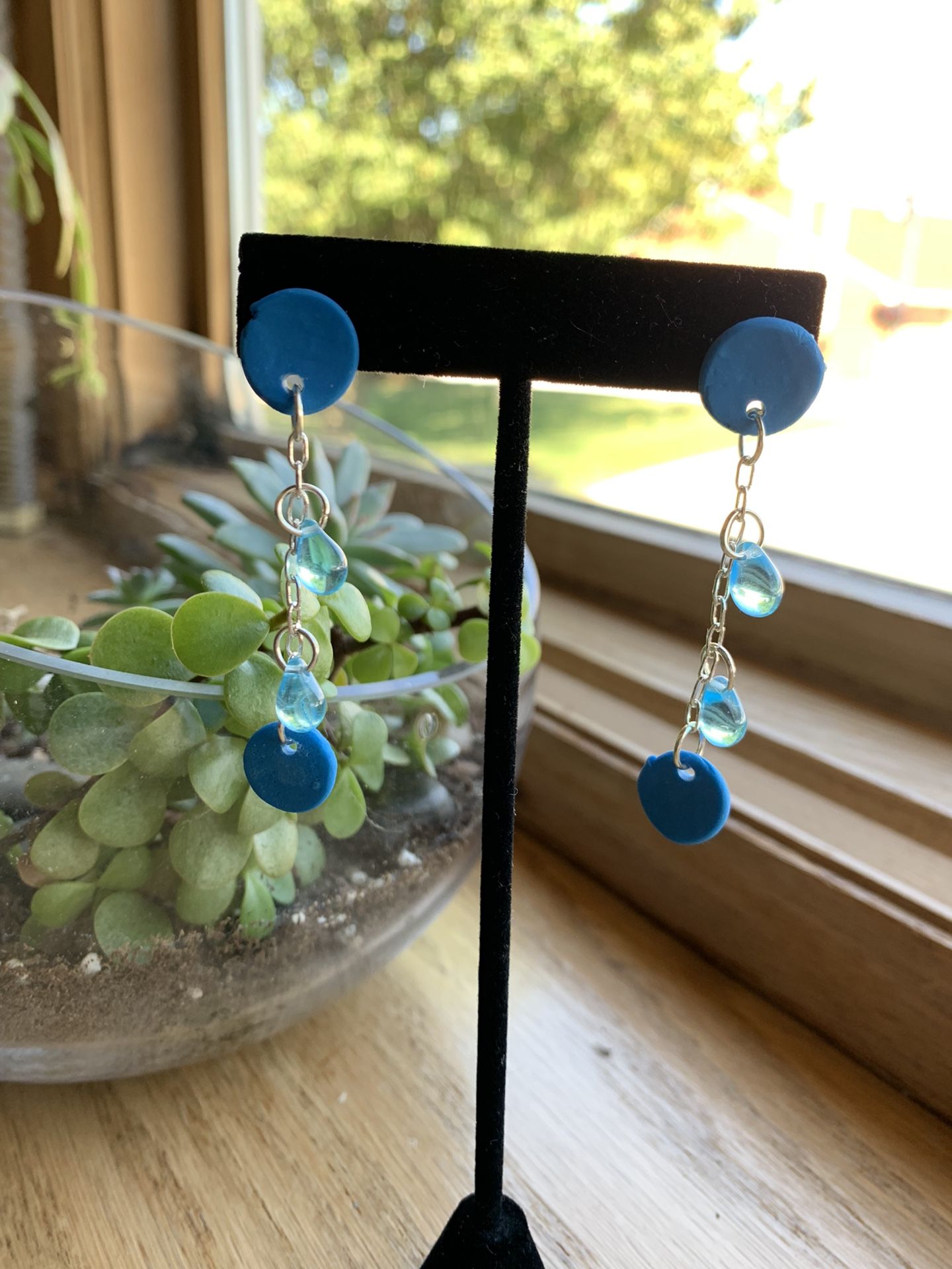 Blue Raindrop Earrings 