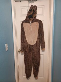 Halloween brown bear onesie costume