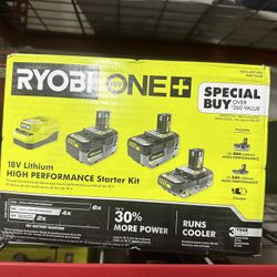 ONE+ 18V Lithium-Ion HIGH PERFORMANCE Starter Kit with 2.0 Ah Battery, (2) 4.0 Ah Batteries, and Charger