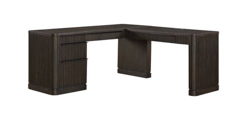 Pedestal L-shaped desk with fluted detailing