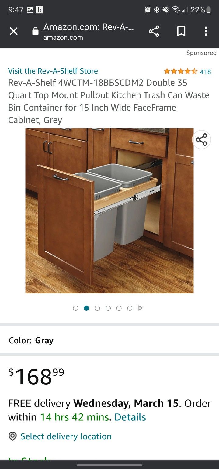 Top Mount trash Pull Out