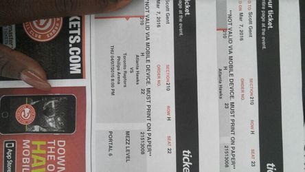 HURRY! 2 Ticket to the game 8p.m. TONIGHT