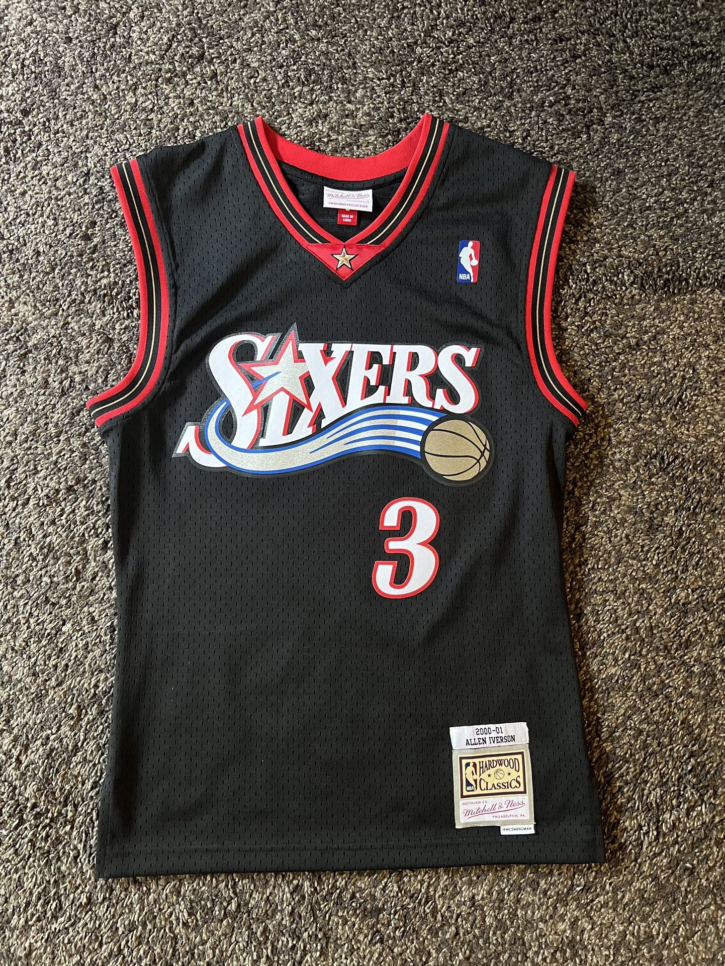 Allen Iverson Mitchell & Ness Vintage 76ers Sixers Jersey (Small Mens) Nike Adidas 