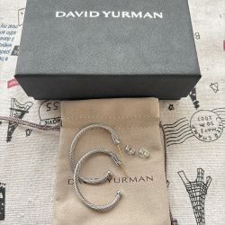  Cable Hoop Earrings In Sterling Silver 