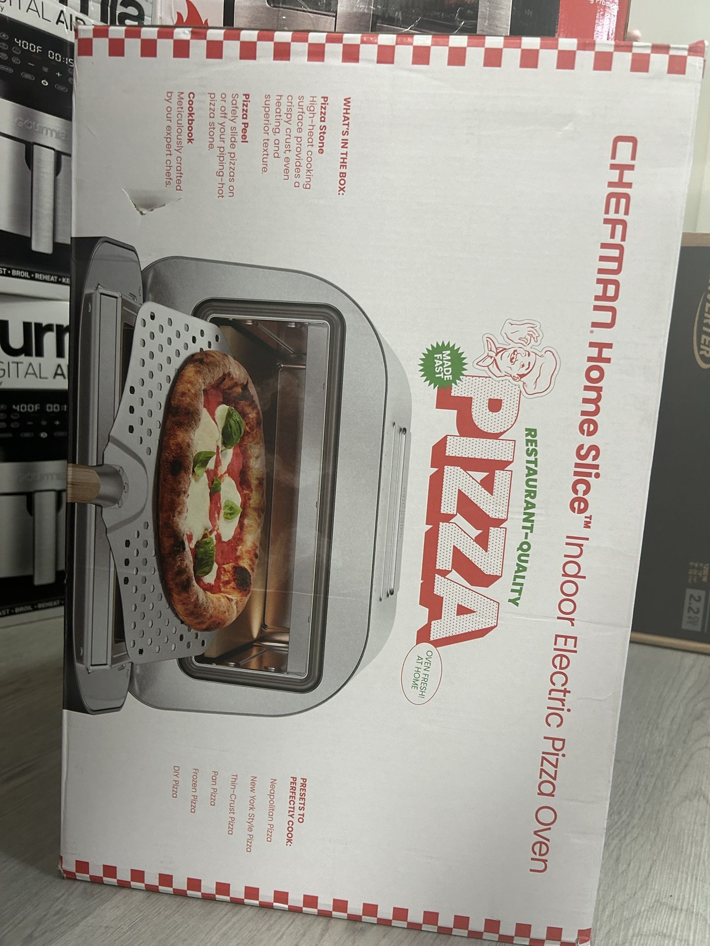 New Chefman Home Slice Indoor Electric Pizza Oven Restaurant Quality New Sealed!
