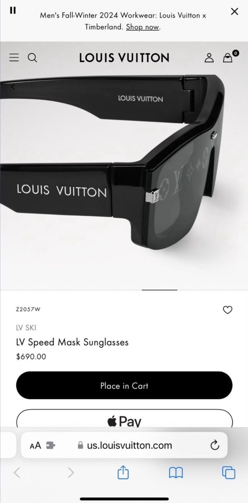 LV Speed Mask Sunglasses Z2057W Black