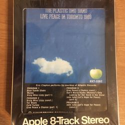 JOHN LENNON, THE PLASTIC ONO BAND, LIVE PEACE IN TORONTO 1969 US 8 track tape. Sealed.