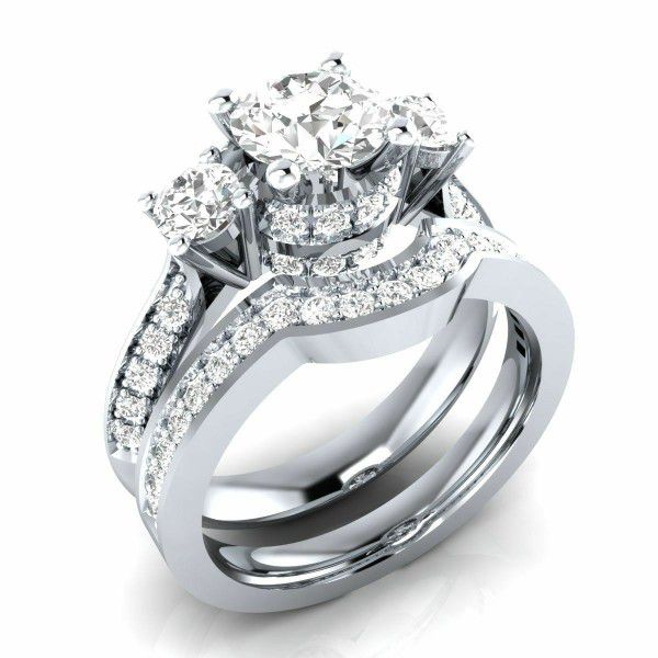 Gorgeous Round cut Women's Wedding Engagement Bridal ring Set Size 6