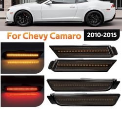 4PCS LED Bumper Side Smoked Marker Light Lamps Set For Chevy Camaro 2010-2015