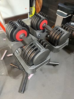 Adjustable Dumbbell Weights With Rolling Stand