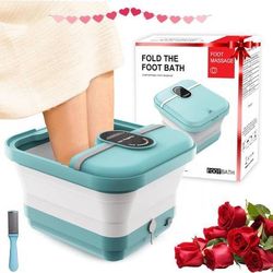 new Foot Spa Bath Massager with 8 Massage Rollers,Collapsible Foot Spa with Heat,Pedicure Foot Soaking Tub  About this item  ❤ Collapsible and Portabl