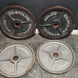 45LB OLYMPIC WEIGHTS STEEL WEIGHT PLATES PAIR