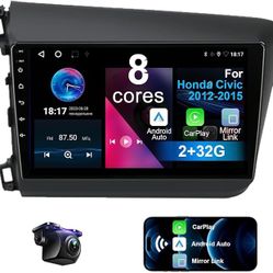 8 Core 2+32G Car Radio for Honda Civic 2012-2015 with Wireless CarPlay Android Auto