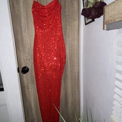 Red Sequin Dress 