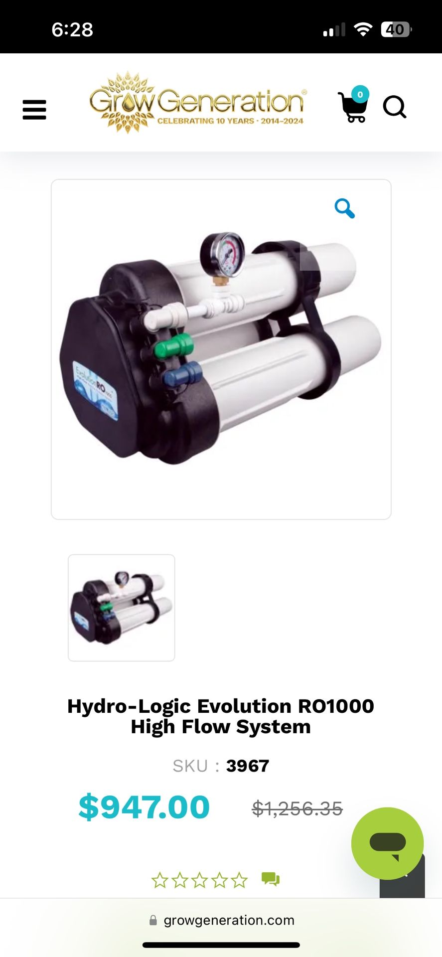 Hydro-Logic Evolution RO1000 High Flow System (Reverse Osmosis System)