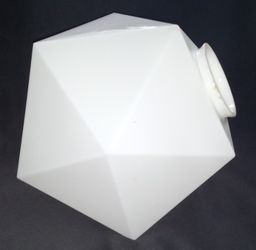 Very Rare Mid-century Modern George Nelson Milk glass faceted geometric done pendant Lamp.