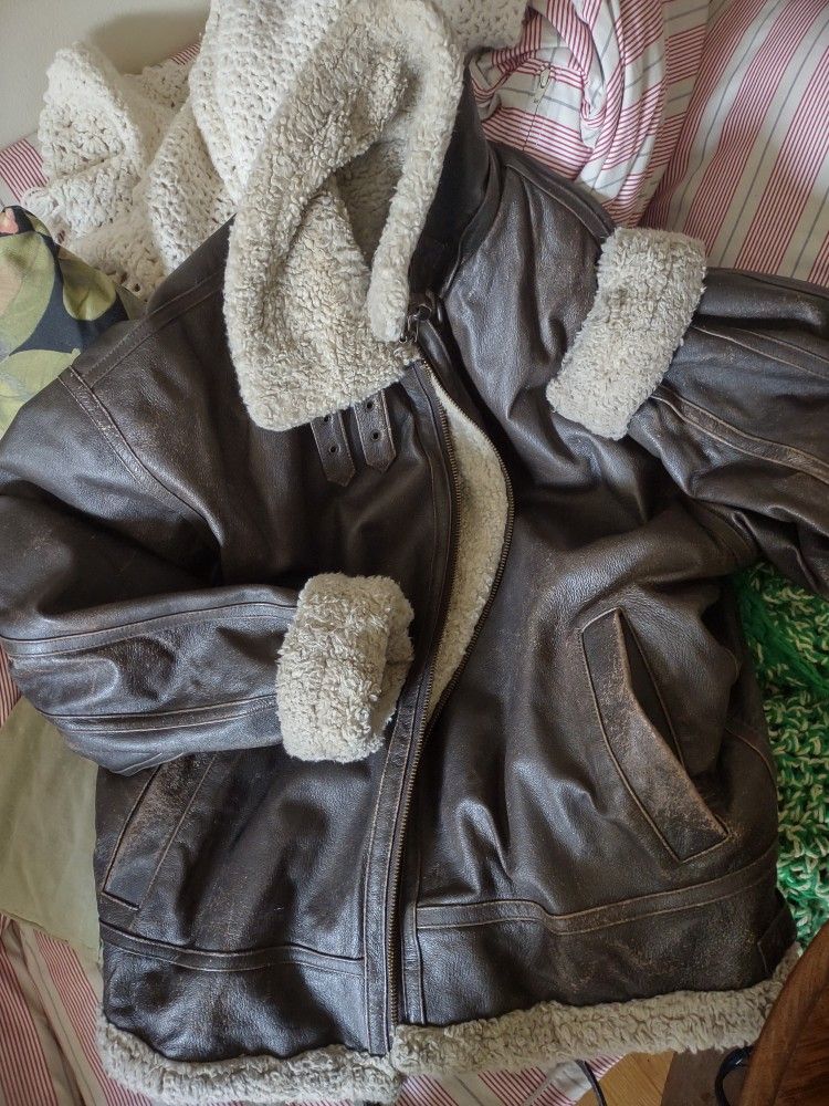 Bomber Jacket. WWII B-3 style. Fleece Lined.