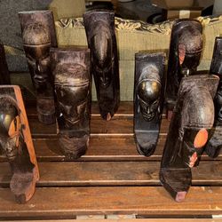 14 Inch Authentic Hand Carved Wooden Statues From Tanzania