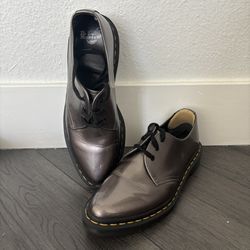 Doc Martens Oxford Boots Enamel Eye Pewter Size 8 Dupree The Original