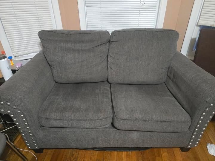 Grey Loveseat and Sofa Set
