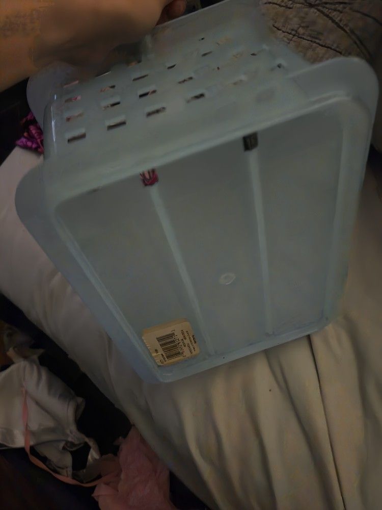 Blue Plastic Storage Basket Bin