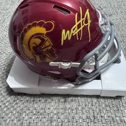 Mario Williams Signed USC Trojans Speed Mini Helmet (Beckett Witness Certified)