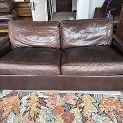 Room and board full-size leather sleeper sofa, air bed