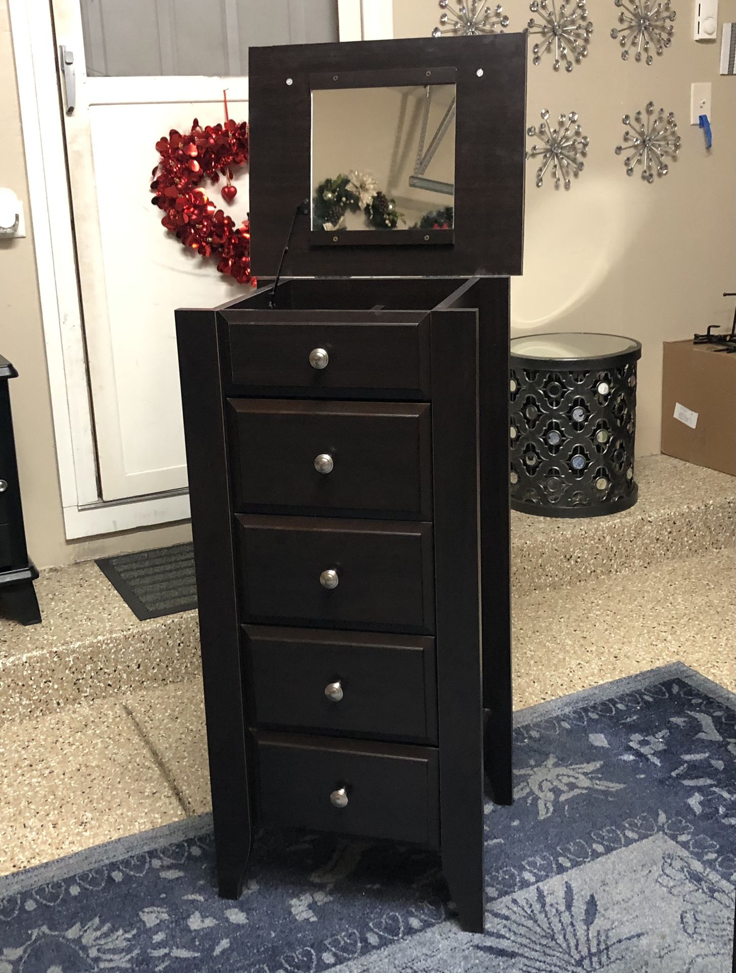 Espresso Storage Cabinet For Jewelry And More! 19x16x40