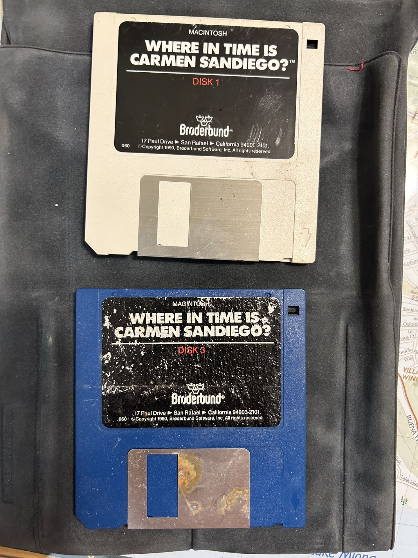 Macintosh Disk 1 And Disk 3 For Where In Time Is Carmen Santiago Computer Game