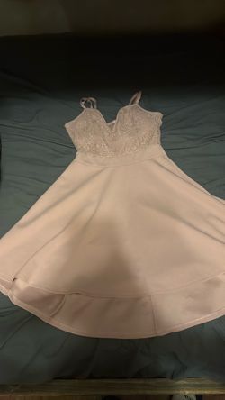 Blush Pink Lace Bodice Skater Dress