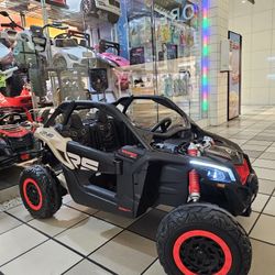 48v 48volt 48volt batteries canam carro de niño kid car maverick can-am 2 24v Remote control leather seats shocks soft tires screen for videos 4x4 led