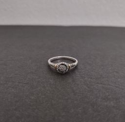 Vintage .925 STERLING SILVER White Sapphire Ring w/ 14K GOLD Accents - US Size 9