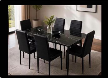 Brand new black and white dining room table set