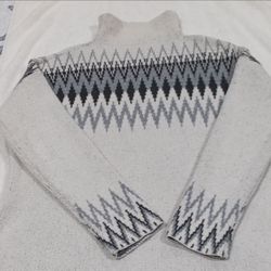 Fair Isle Turtleneck Knit Sweater Size L