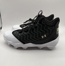 New Under Armour Harper 9 Jr. Black White Baseball Cleats Youth Size 1Y 