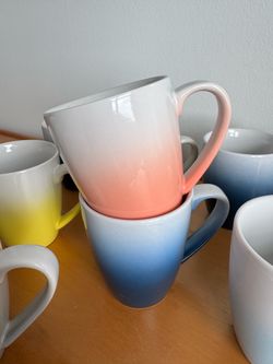 Kitchendise Ombré Ceramic Mugs; Set of 11, Multicolor Gradient, Microwave & Dishwasher Safe