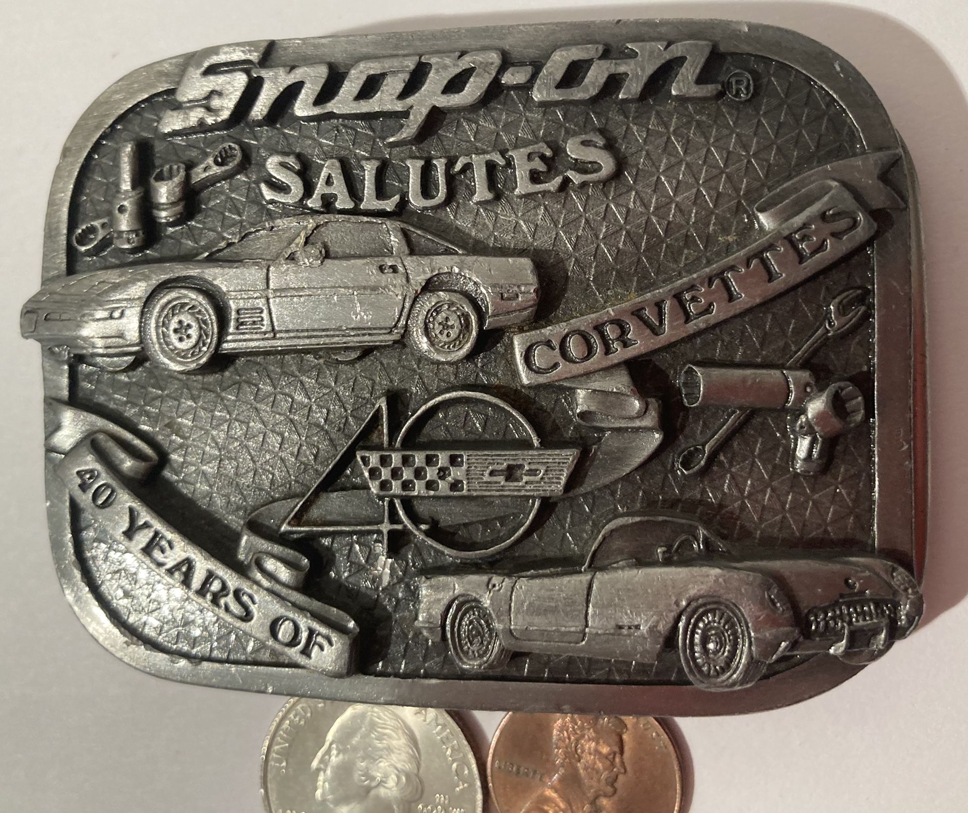 Vintage Belt Buckle Snap-in Tools Corvette