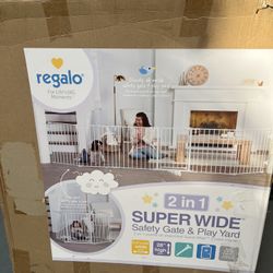 Regalo 2 In 1 Super Wide Safety Gate & Play Yard 