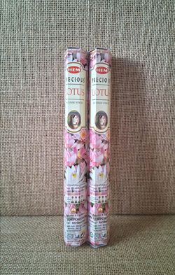 HEM Precious Lotus Incense Sticks, 2 Tubes of Incense 40 Incense Sticks