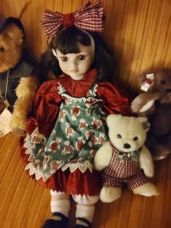 Marie Osmond Porcelain Doll I Love You Beary Much