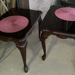2 end Tables With Glass Included 