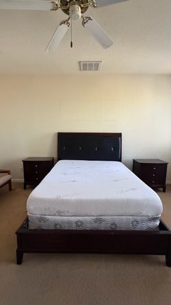 QUEEN BED FRAME AND MATTRESS