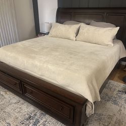 King Bed Frame With Storage.  