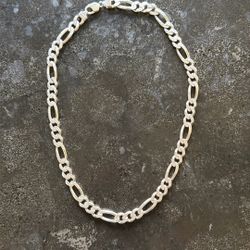 Flat Chain Necklace 925 Italy  24 Inch Long 
