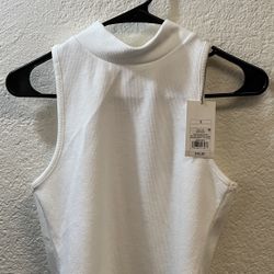 A New Day Women's Muscle T-Shirt White Size XL XS.