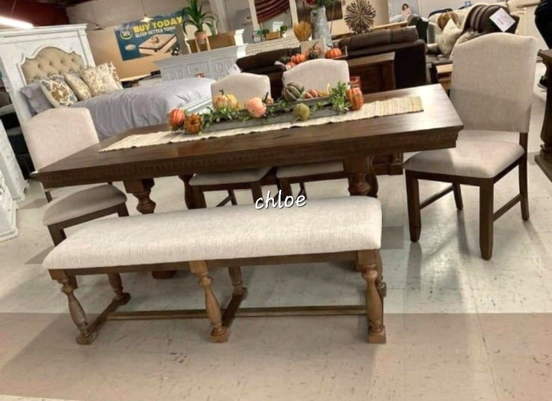 
[[ASK DISCOUNT COUPON 🍥A lot of  counter Height set options Have Delivery table buffet chairs ,
Rgt Grayish Brown Dining Room Set 