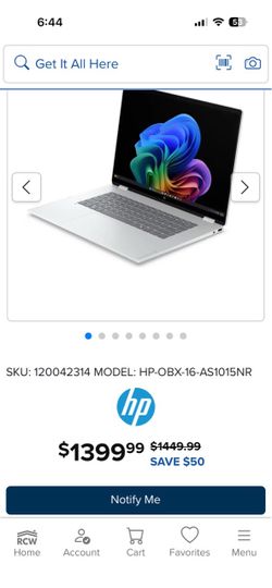Brand New HP OmniBook X Flip 2-1 /HP-OBX-16-AS1015NR/Ultra 5 325/16g ssd/ 1TB storage/360 Touchscreen/Silver