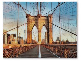 Cuadro Decorativo en Vidrio – Azul / Ámbar