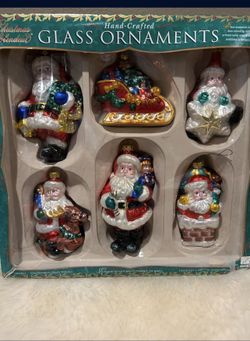 Vintage Glass Ornaments/ Brass Key