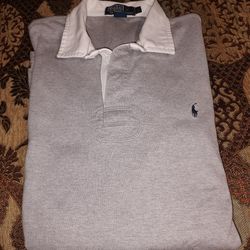 Polo Ralph Lauren Mens Grey Long Sleeve Top, Size L